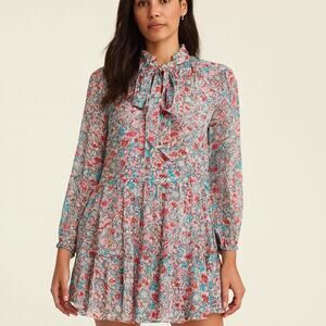 Shoshanna Avila Optic Floral Silk Mini Dress Size 6